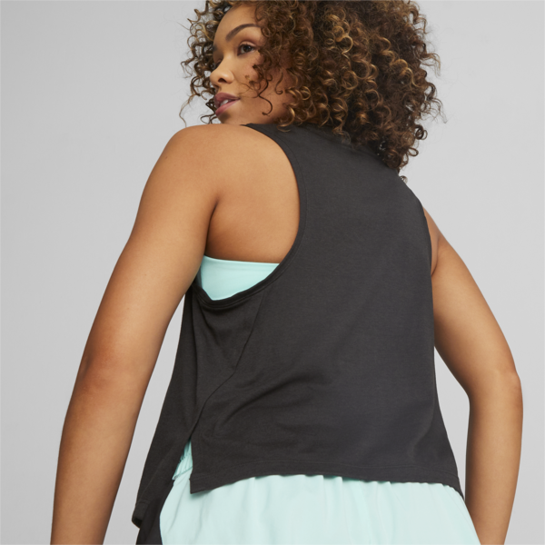 PUMA Fit Tri-blend Training Tank Top Women, PUMA Black-Electric Peppermint, large-ZAF