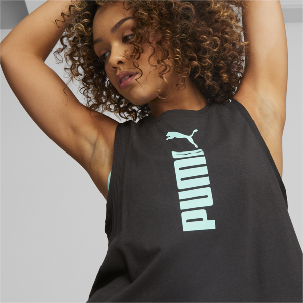 PUMA Fit Tri-blend Training Tank Top Women, PUMA Black-Electric Peppermint, large-ZAF