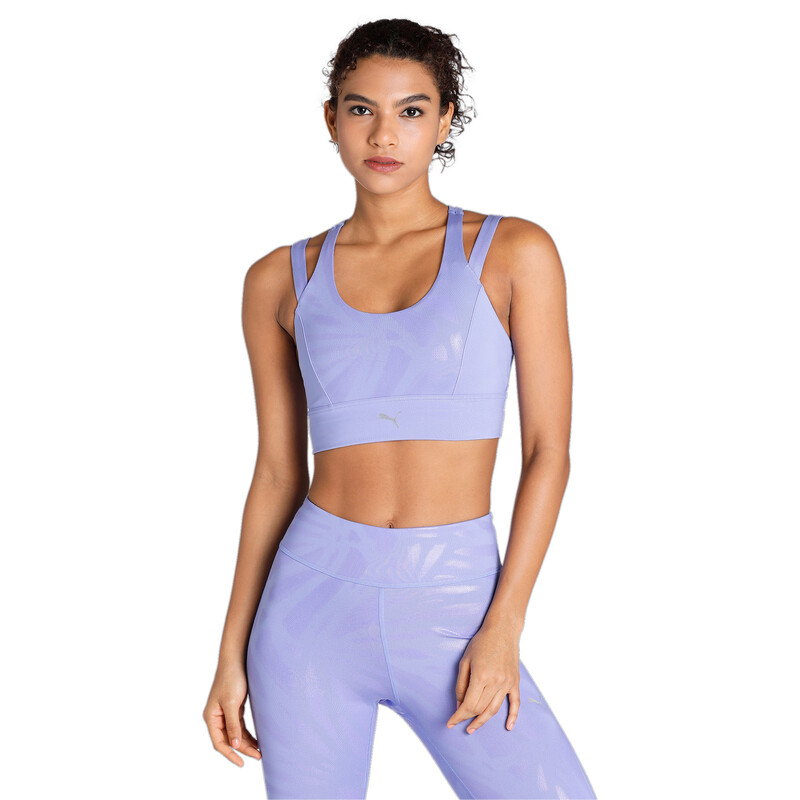 Women's PUMA Nova Shine Eversculpt Training Sports Bra in Purple