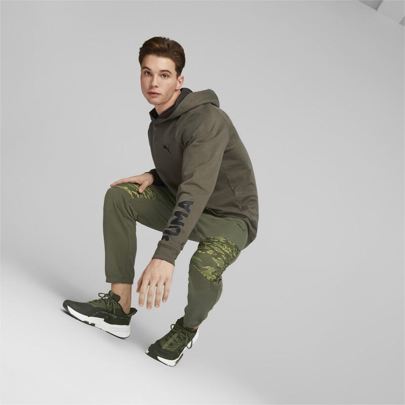 Men's PUMA Train Concept Knit Regular Fit Training Cotton Joggers in Gray/Green size L