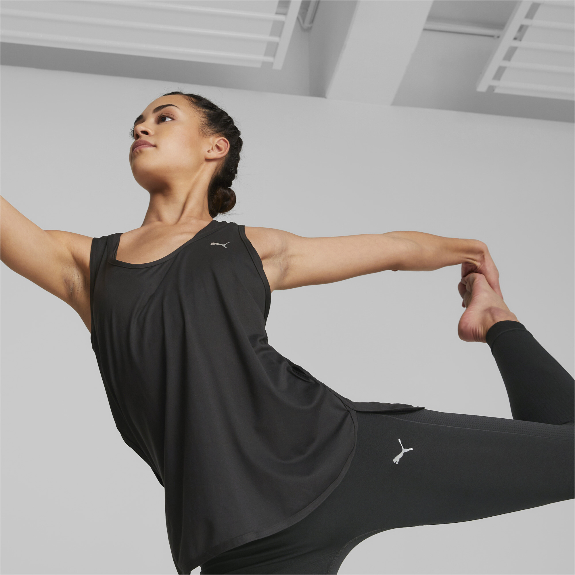 Women's Puma Studio Yogini Lite Training Tank Top, Black, Size XS, Clothing