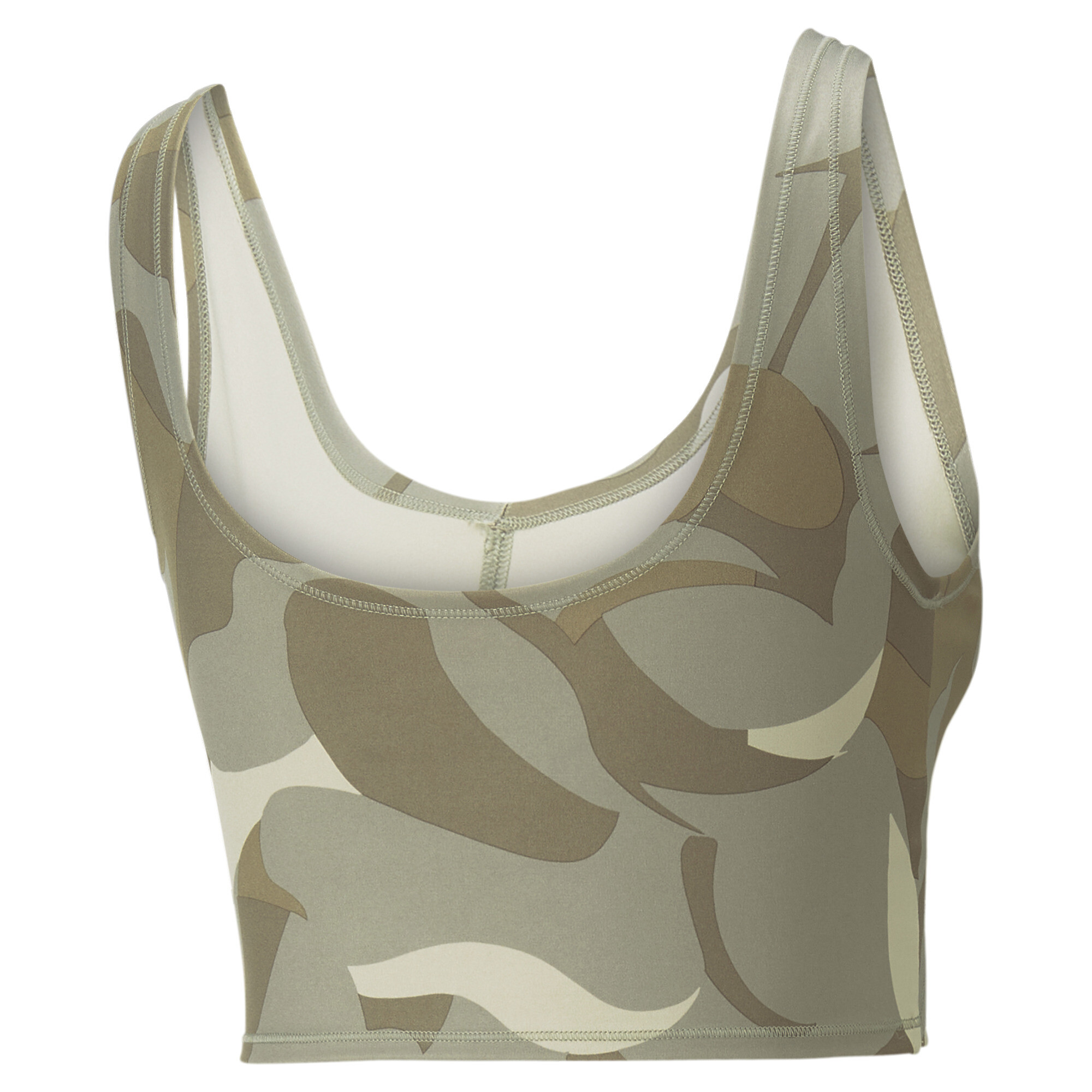 Women's Puma Studio Printed Cropped Training Top, Beige, Size L, Clothing