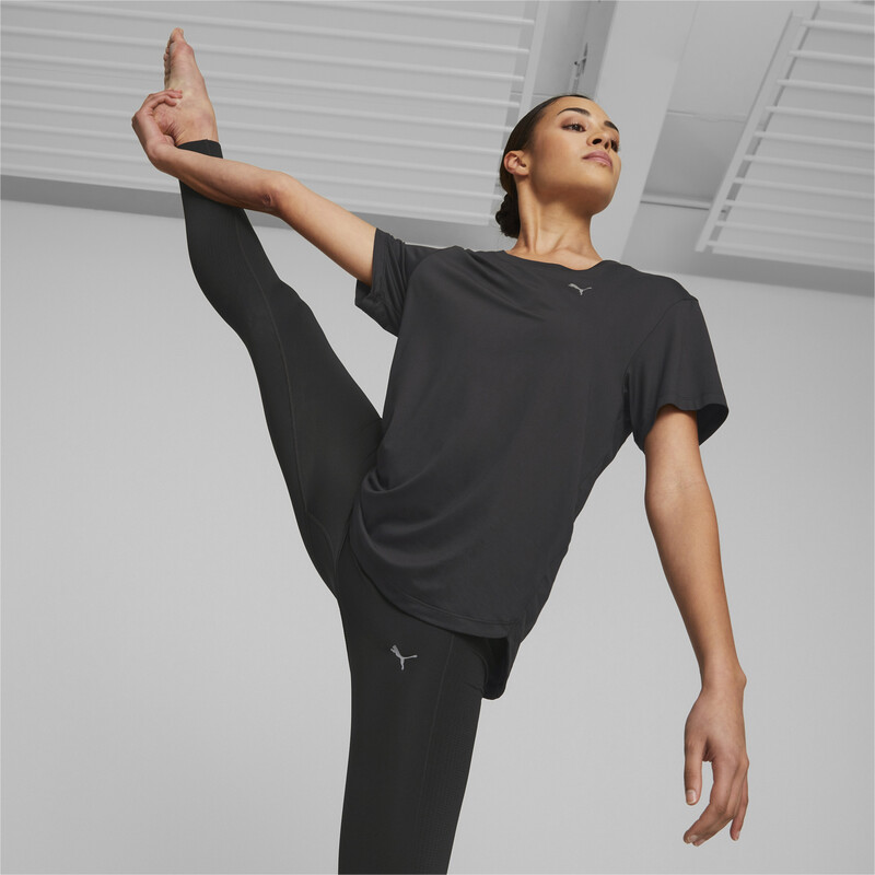 Women's PUMA Studio Yogini Lite T-Shirt in Black size M