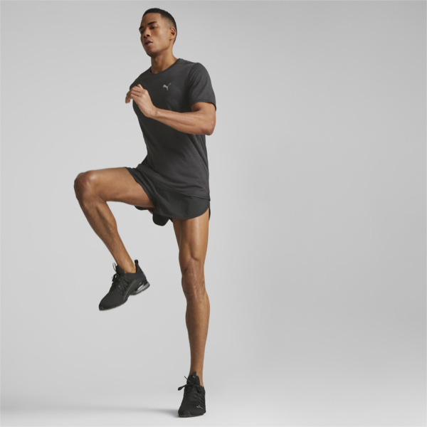RUN FAVOURITE Heather Running Tee Men, PUMA Black Heather, large-ZAF