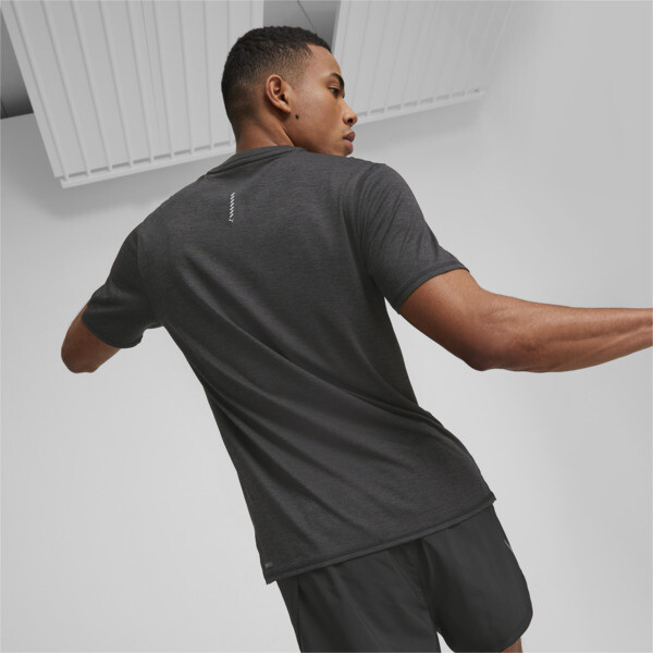 RUN FAVOURITE Heather Running Tee Men, PUMA Black Heather, large-ZAF