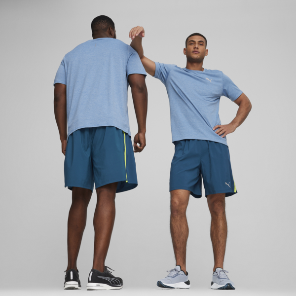 RUN FAVOURITE Heather Running Tee Men, Zen Blue Heather, large-ZAF