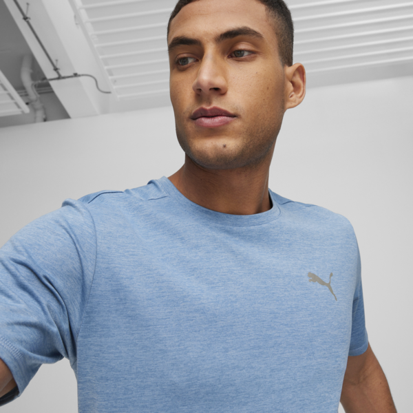 RUN FAVOURITE Heather Running Tee Men, Zen Blue Heather, large-ZAF