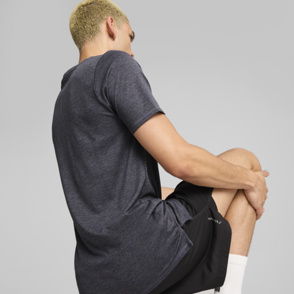 RUN FAVOURITE Heather Running Tee Men, Galactic Gray Heather, large-ZAF