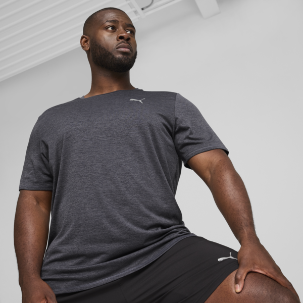 RUN FAVOURITE Heather Running Tee Men, Galactic Gray Heather, large-ZAF