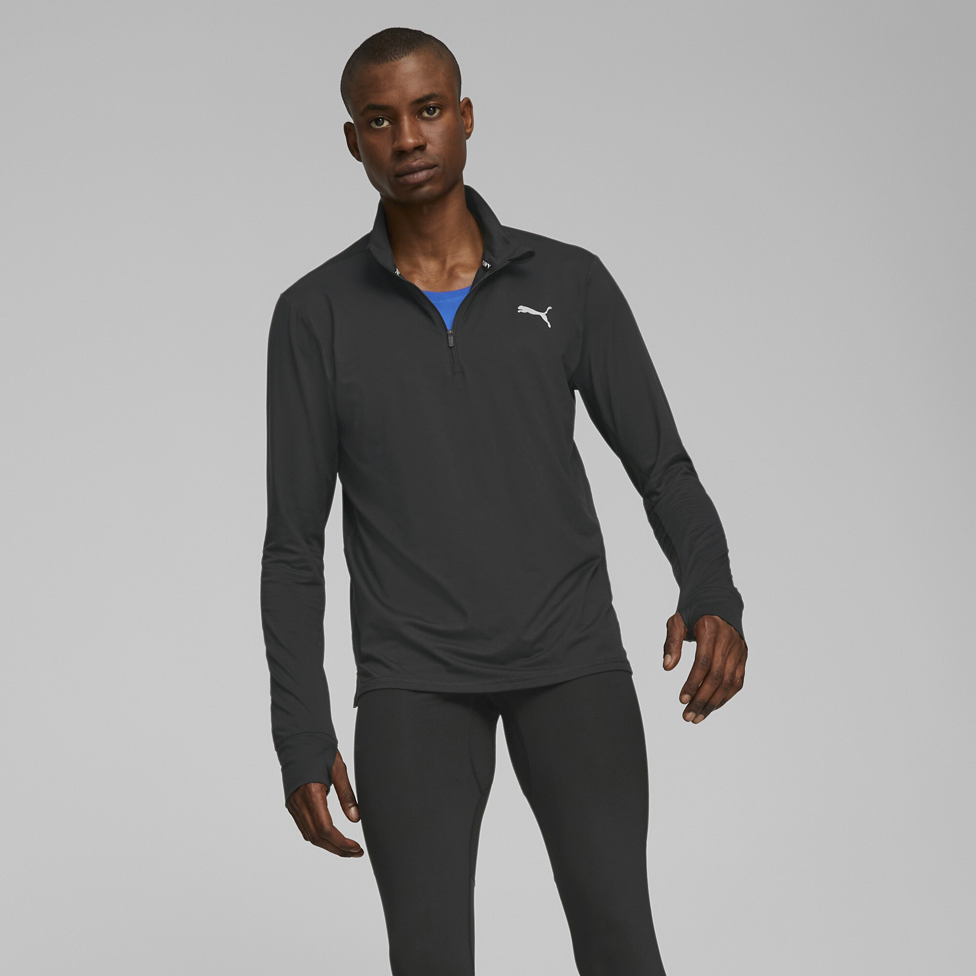 Blusa de Treino Quarter-Zip Top Run Favourite Masculina | black | PUMA