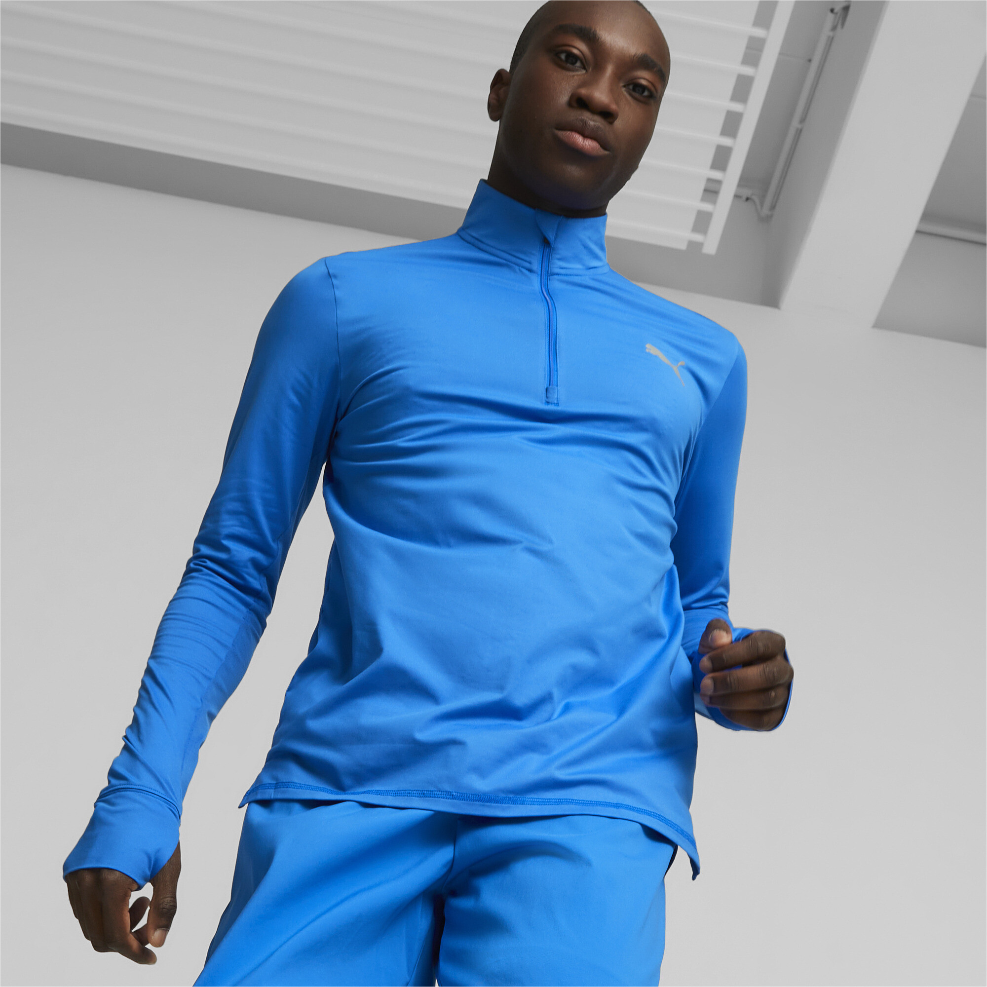 Men's Puma Run Favourite Quarter-Zip Running Top, Blue, Size 4XL, Clothing
