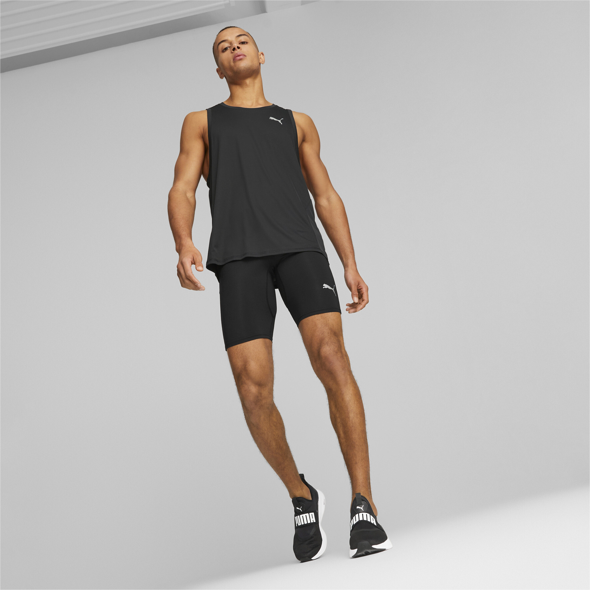 Men's Puma Run Favourite Tight Running Shorts, Black, Size L, Clothing