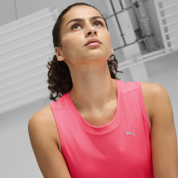 Camiseta sin mangas para correr Run Favourite para mujer, Sunset Glow, large-MEX