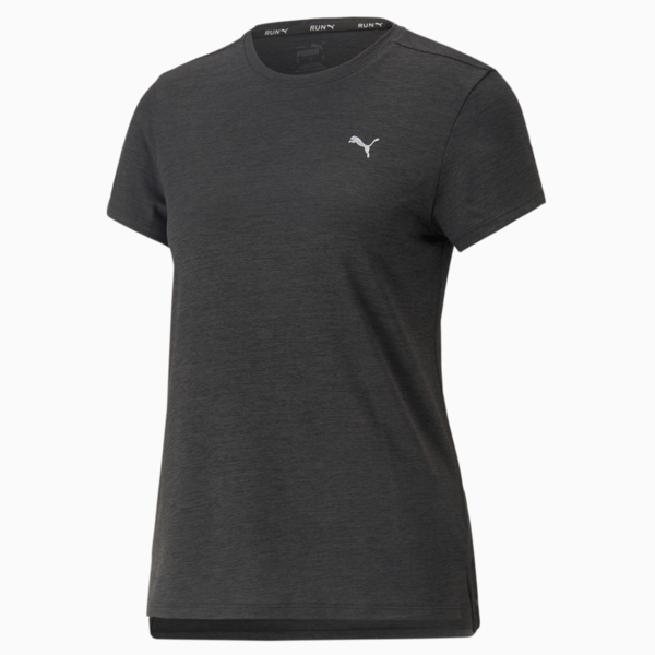 RUN FAVOURITE Heather Running Tee Women, PUMA Black Heather, large-ZAF