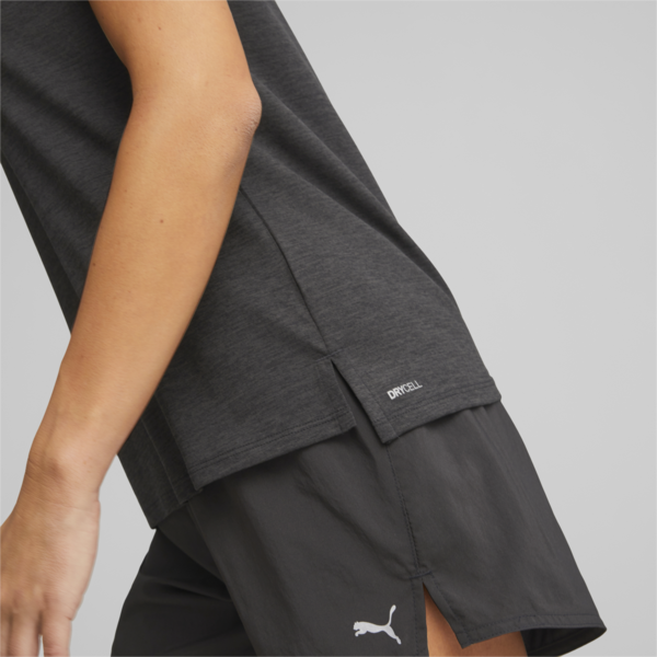 Playera para correr jaspeada Run Favourite para mujer, PUMA Black Heather, large-MEX