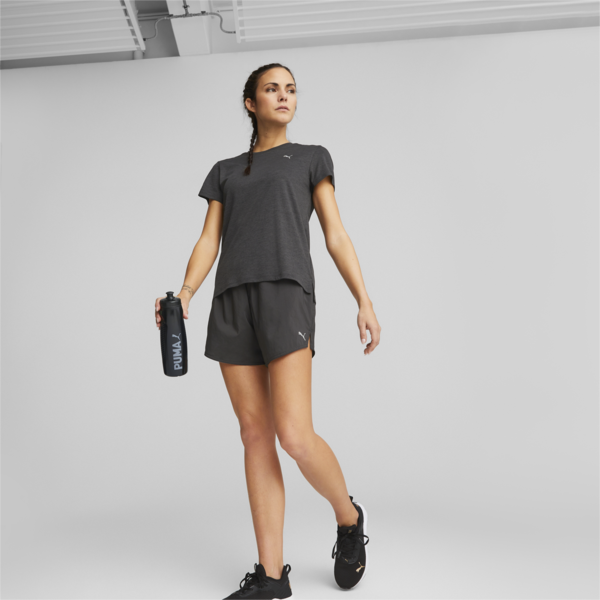 RUN FAVOURITE Heather Running Tee Women, PUMA Black Heather, large-ZAF