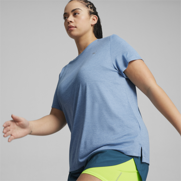 Run Favourite Heather Running Tee Women, Zen Blue Heather, large-MEX