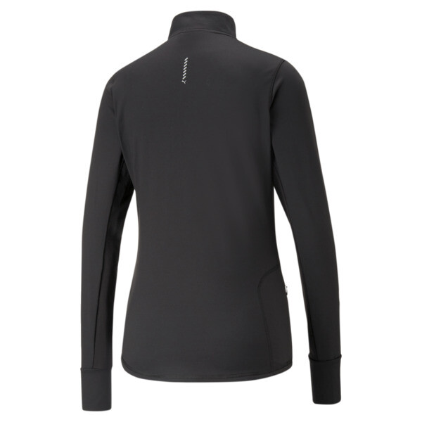 Buzo con cierrre de 1/4 RUN FAVORITE para mujer, PUMA Black, large-ARG