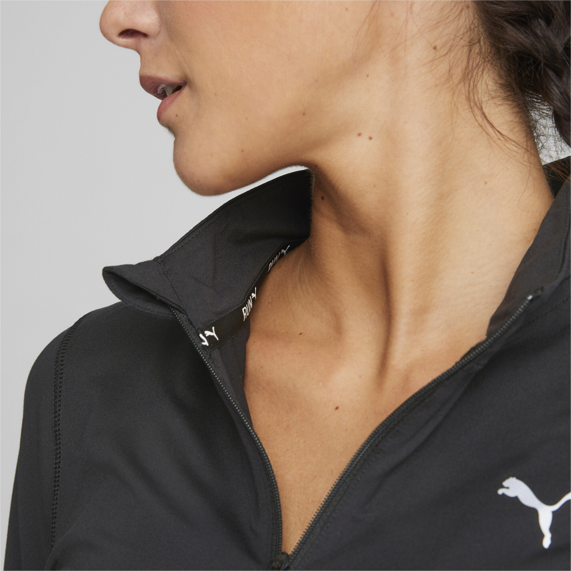 Women's Puma Run Favourite Quarter-Zip Running Top, Black, Size L, Clothing