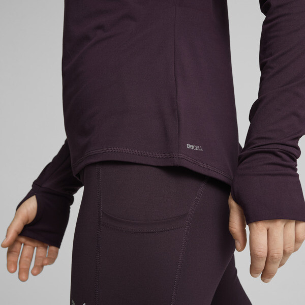 Buzo con cierrre de 1/4 RUN FAVORITE para mujer, Midnight Plum, large-ARG