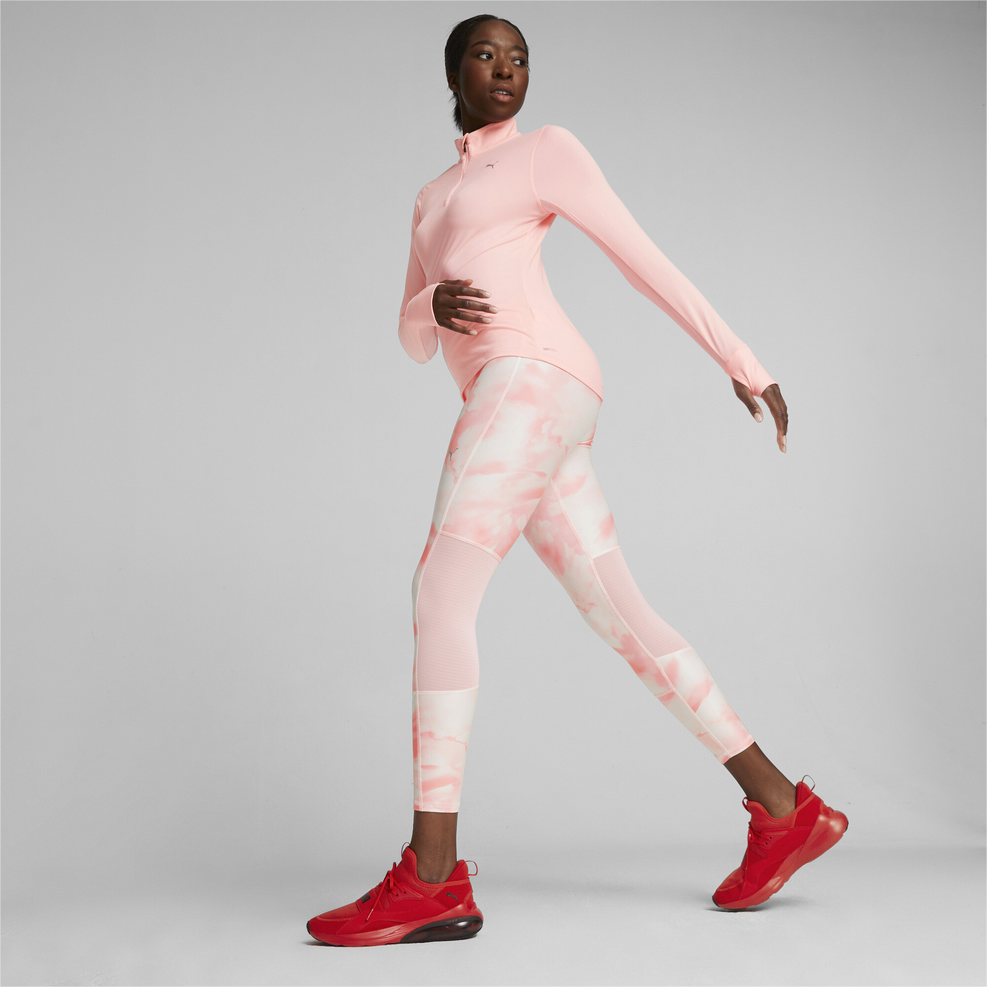 Women's Puma Run Favourite Quarter-Zip Running Top, Pink, Size XS, Clothing