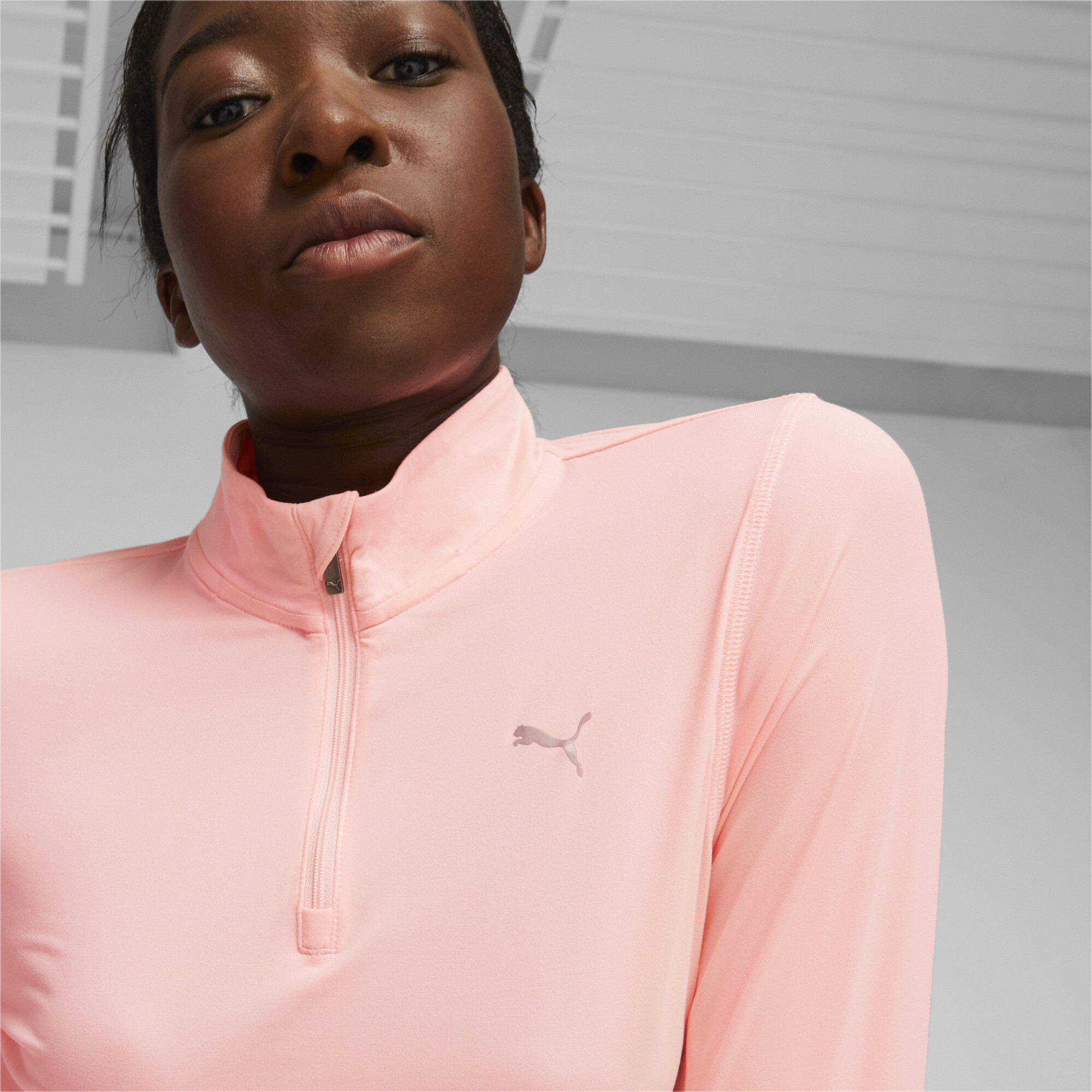 Women's Puma Run Favourite Quarter-Zip Running Top, Pink, Size XS, Clothing