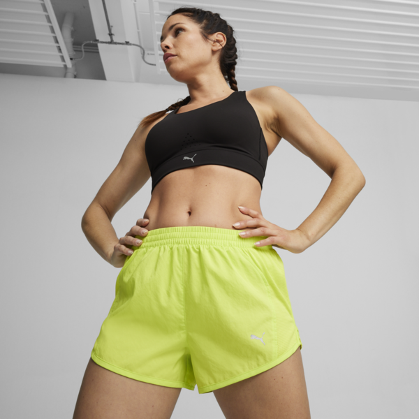 Shorts de running Favourite Velocity 3'' para mujer, Lime Pow, large-ARG