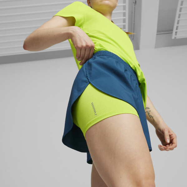 Shorts de running 2 en 1 Run Favourite para mujer, Ocean Tropic-Lime Pow, large-ARG