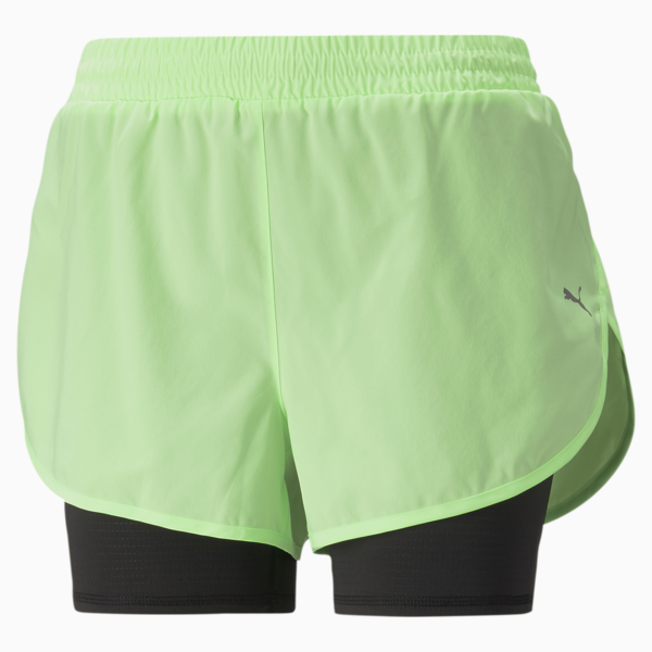 Shorts de running 2 en 1 Run Favourite para mujer, Fizzy Lime-PUMA Black, large-ARG