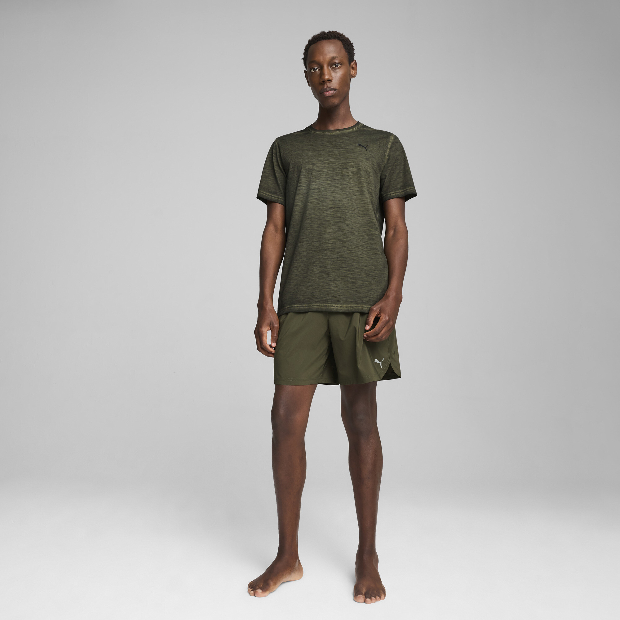 PUMA Studio Foundation Wash trainings-T-shirt, Dark Olive