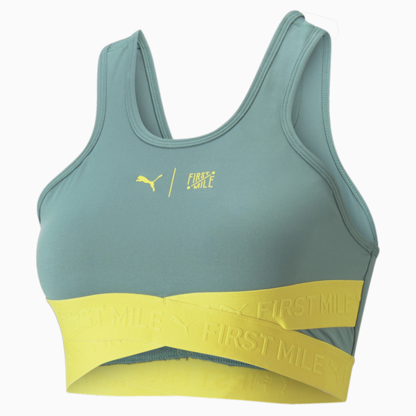 Top de running de alto impacto PUMA x First Mile para mujer, Adriatic, large-ARG