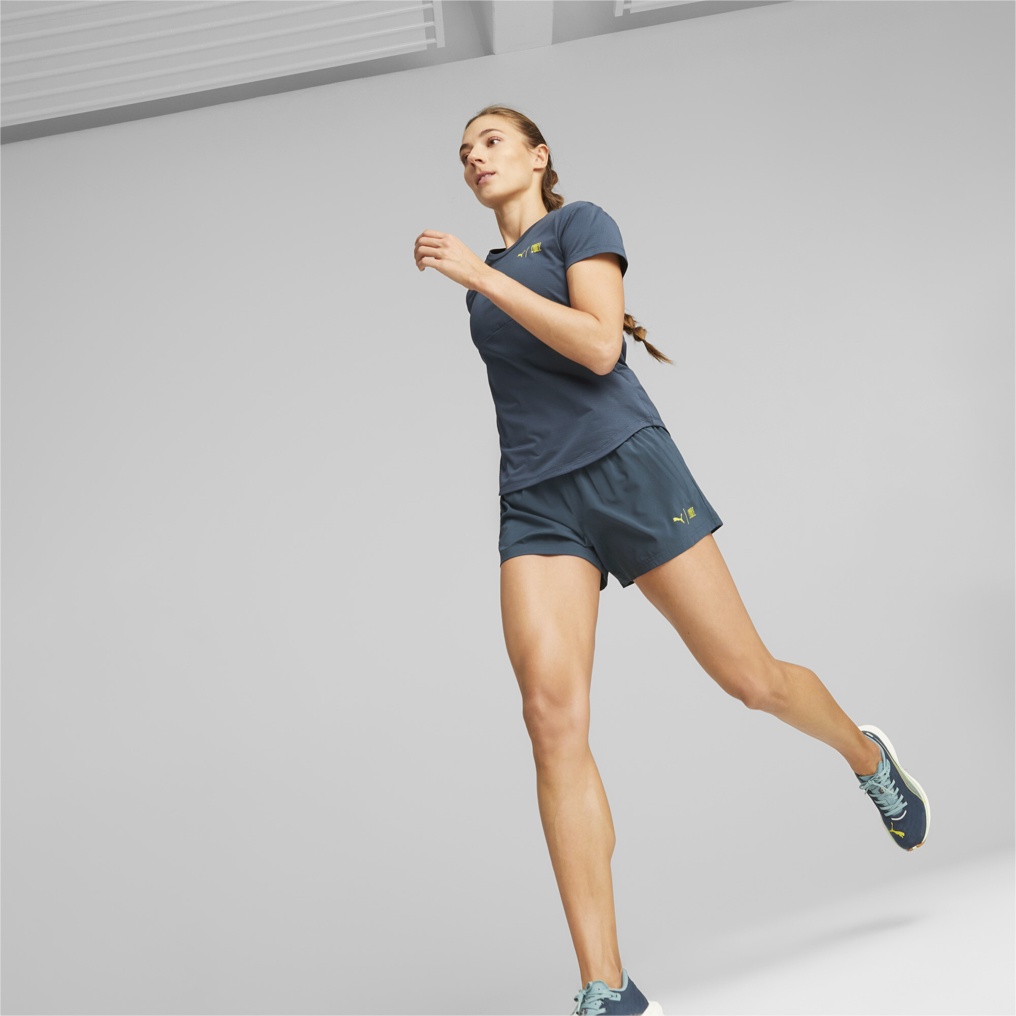 Women's PUMA X First Mile Running Shorts Women In Blue, Size Medium