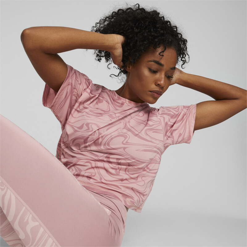 Women s PUMA Train Favorite AOP T Shirt in Pink size L PUMA