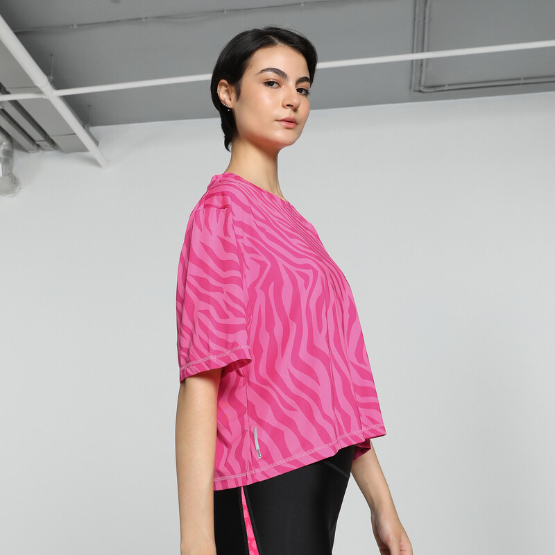 Women's PUMA Train Favorite AOP T-Shirt in Pink size S