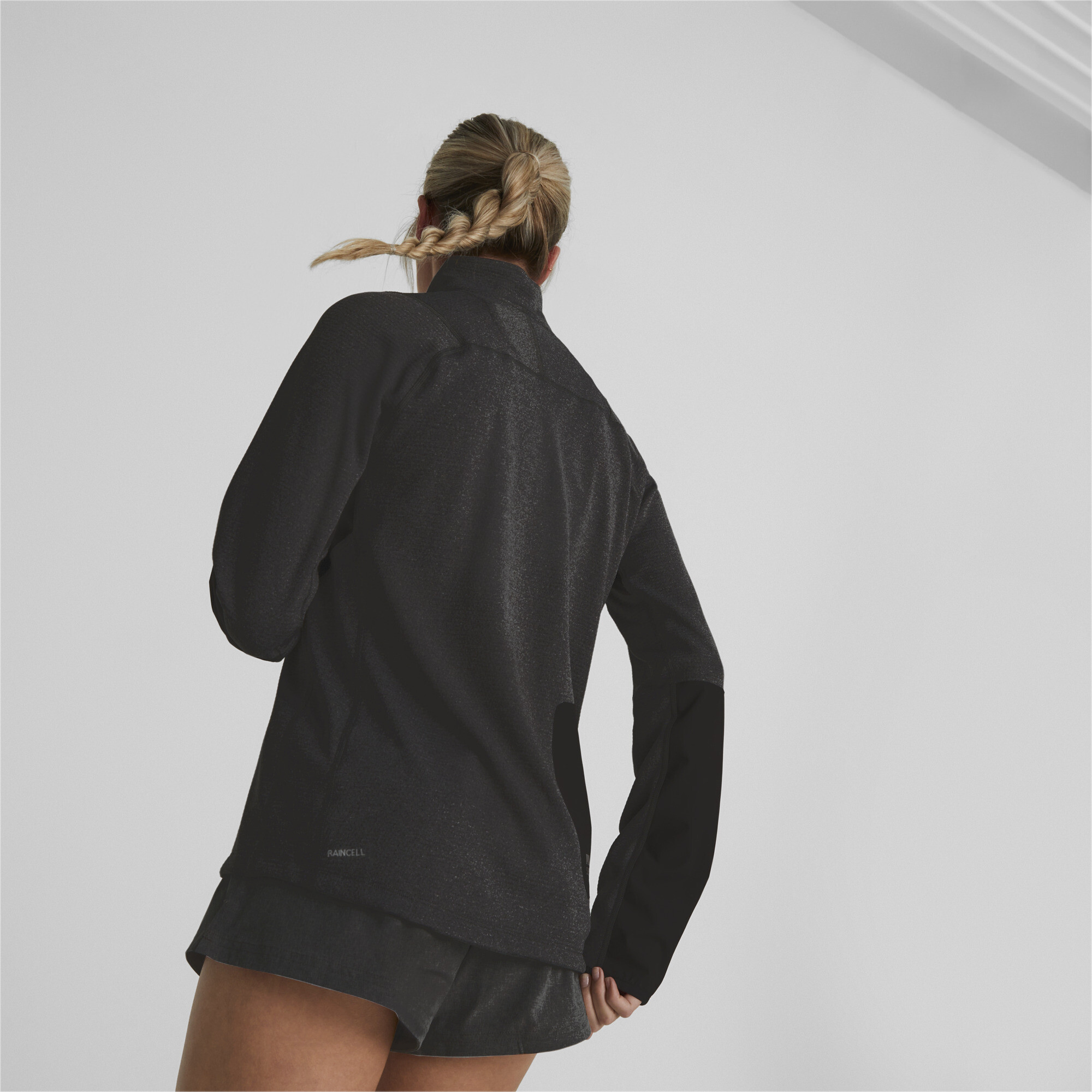 Women's Puma SEASONS Trail Running Half-Zip Pullover Top, Black, Size XL, Clothing
