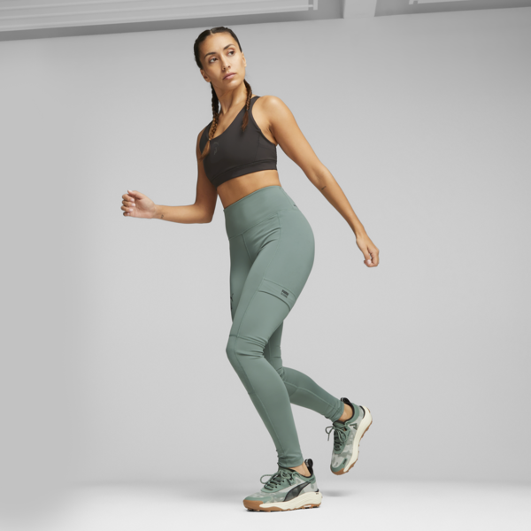 SEASONS Full-Length Trail Running Tights Women, Eucalyptus, large-MEX
