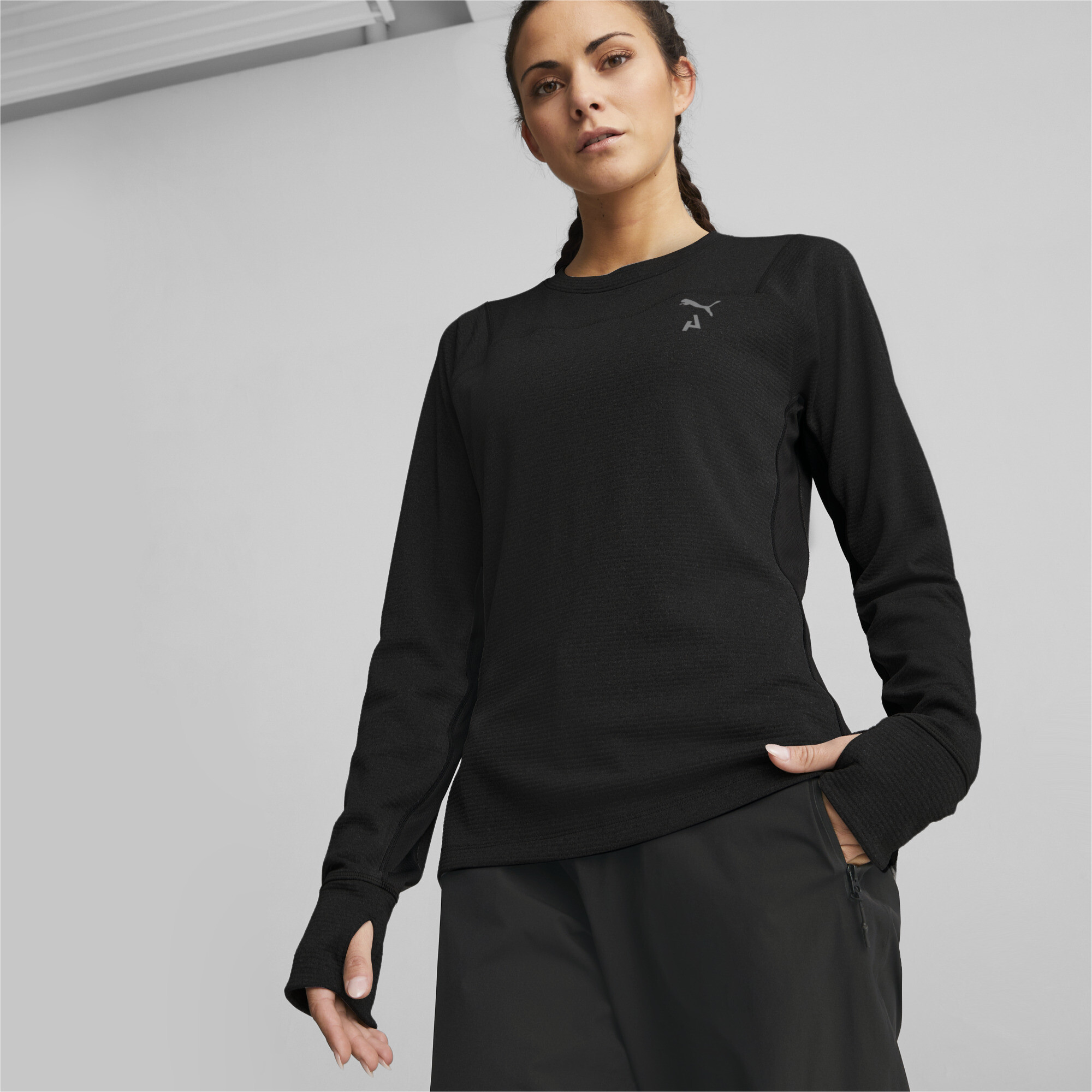 Stay active in style with this Puma Plus Exclusive Long Sleeve Mesh Top