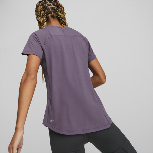 SEASONS Women's coolCELL Trail Running Tee, Purple Charcoal, large-ZAF