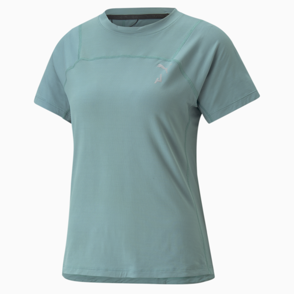 SEASONS Women's coolCELL Trail Running Tee, Adriatic, large-ZAF