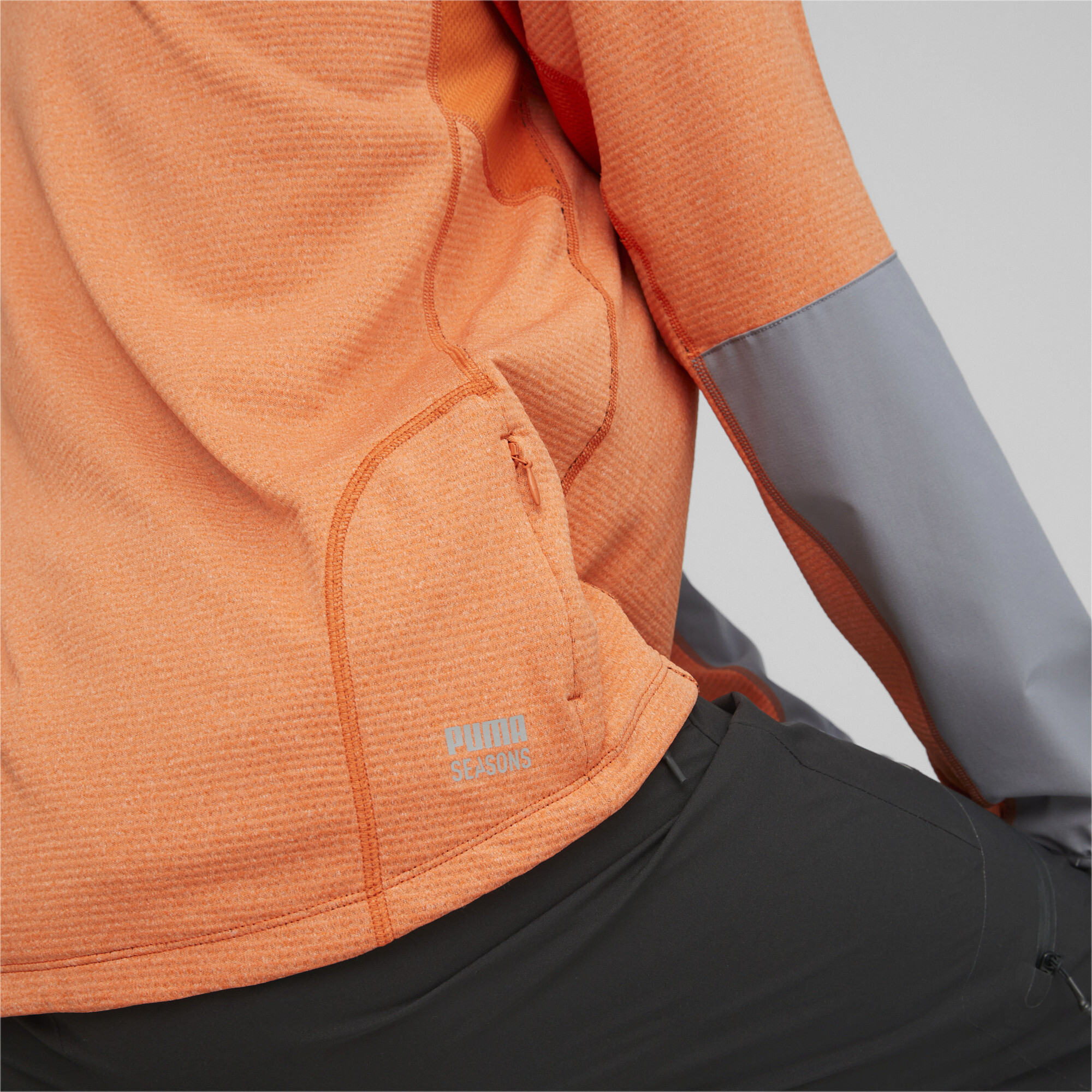 بلوفر للرجال SEASONS RainCELL Trail Running Half-Zip برتقالي