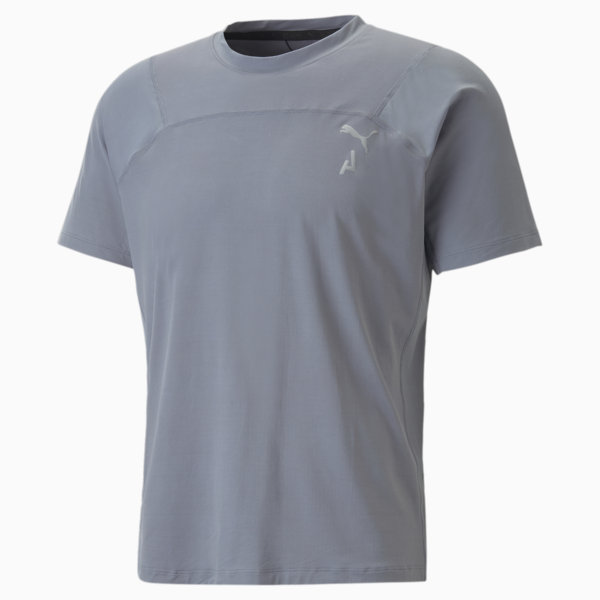 SEASONS coolCELL Men's Trail Running Tee, Gray Tile, large-ZAF