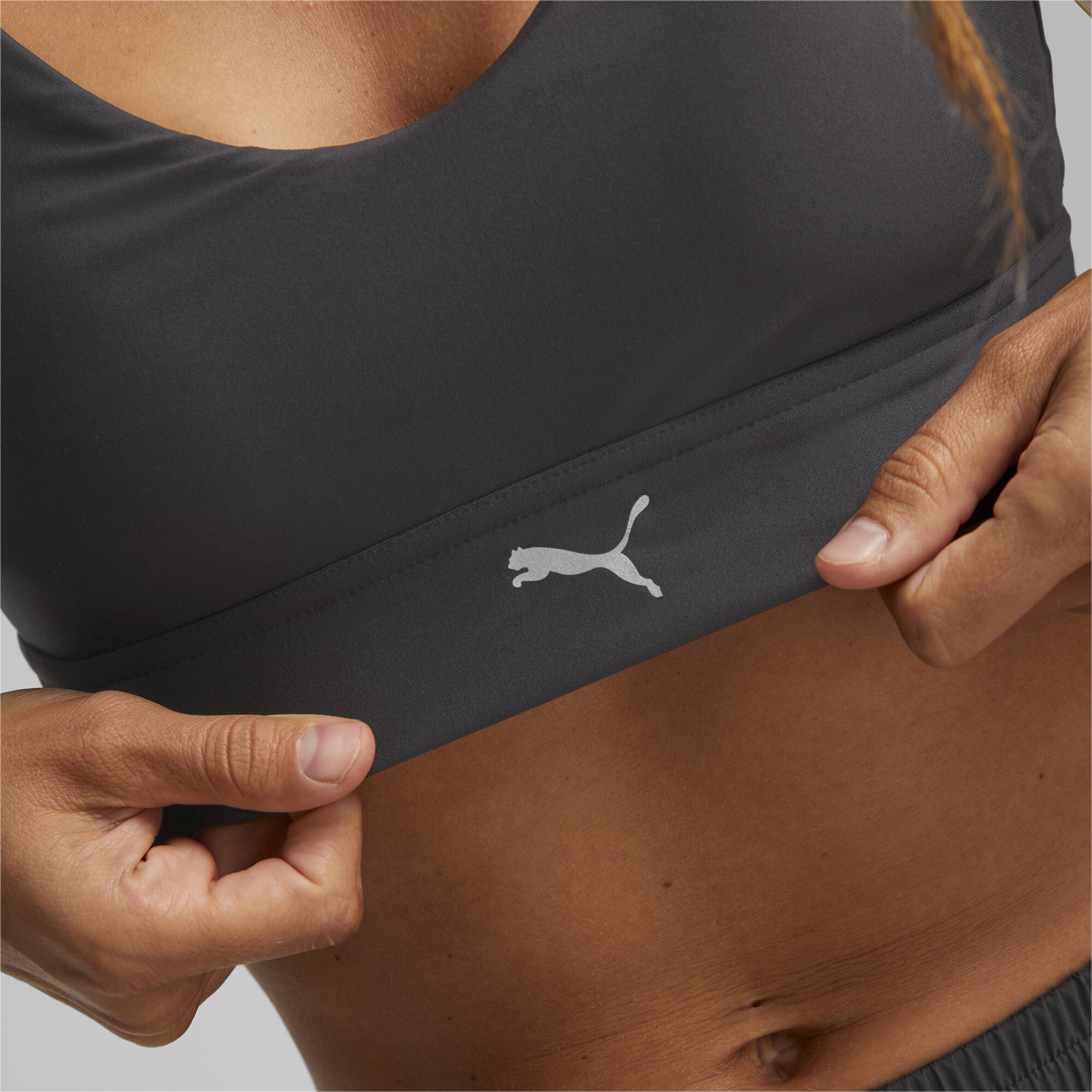 Women's PUMA High Support Ultraform Running Bra In 10 - Black, Size Medium