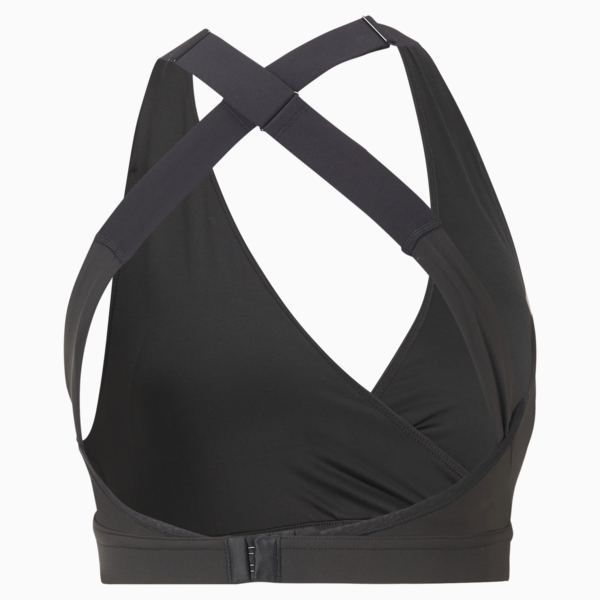 Top de training cruzado Yogini Mid Impact para mujer, PUMA Black, large-ARG