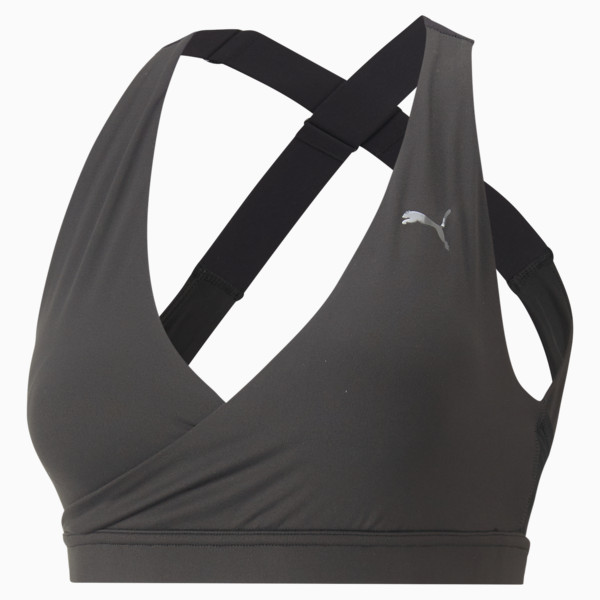 Top de training cruzado Yogini Mid Impact para mujer, PUMA Black, large-ARG