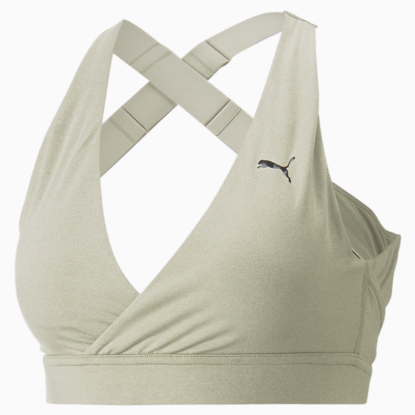 Top de training cruzado Yogini Mid Impact para mujer, Birch Tree Heather, large-ARG