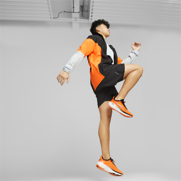 RUN Lightweight Running Jacket Men, PUMA Black-Ultra Orange, large-ZAF