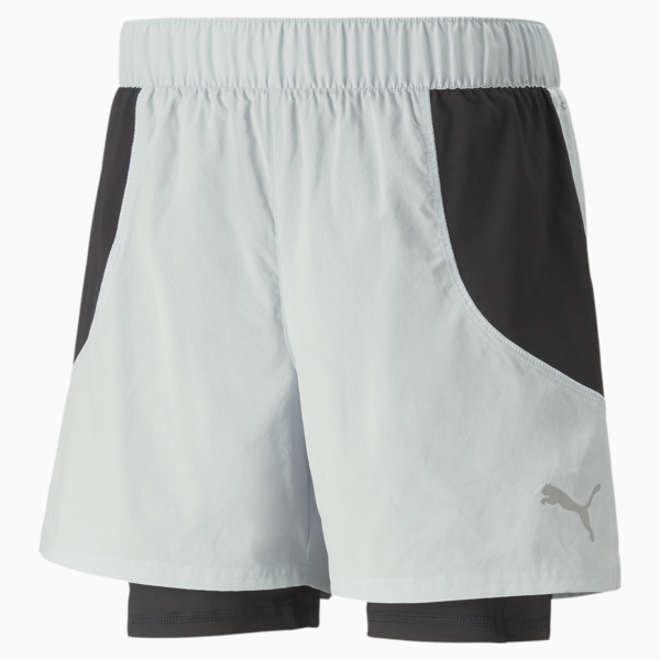 Shorts de running 2 en 1 Run 5" para hombre, Platinum Gray-PUMA Black, large-ARG