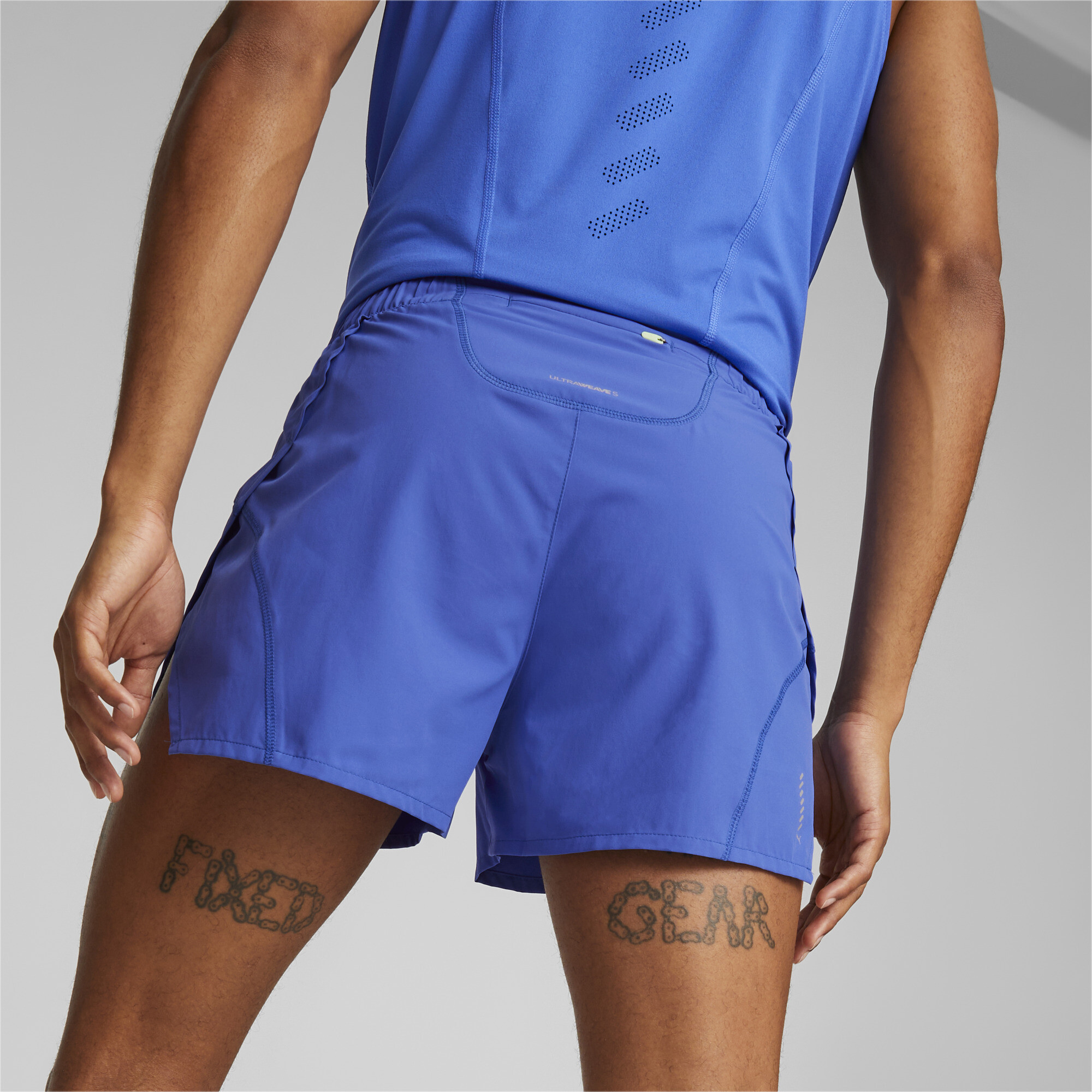 Men's PUMA RUN ULTRAWEAVE 3 Running Shorts Men In Blue, Size Medium