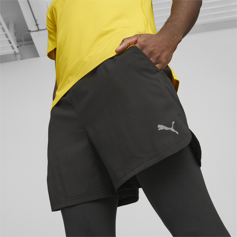 Men's PUMA Studio 2In1 Tights in Black size M