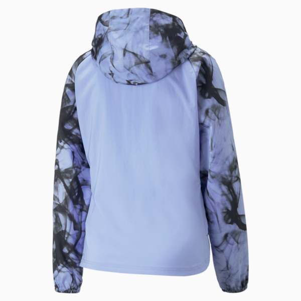 Run Favourite Printed Woven Jacket Women, Elektro Purple-AOP, large-MEX